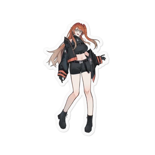 犬影勇燈女体化・眼鏡立ち絵ステッカー
